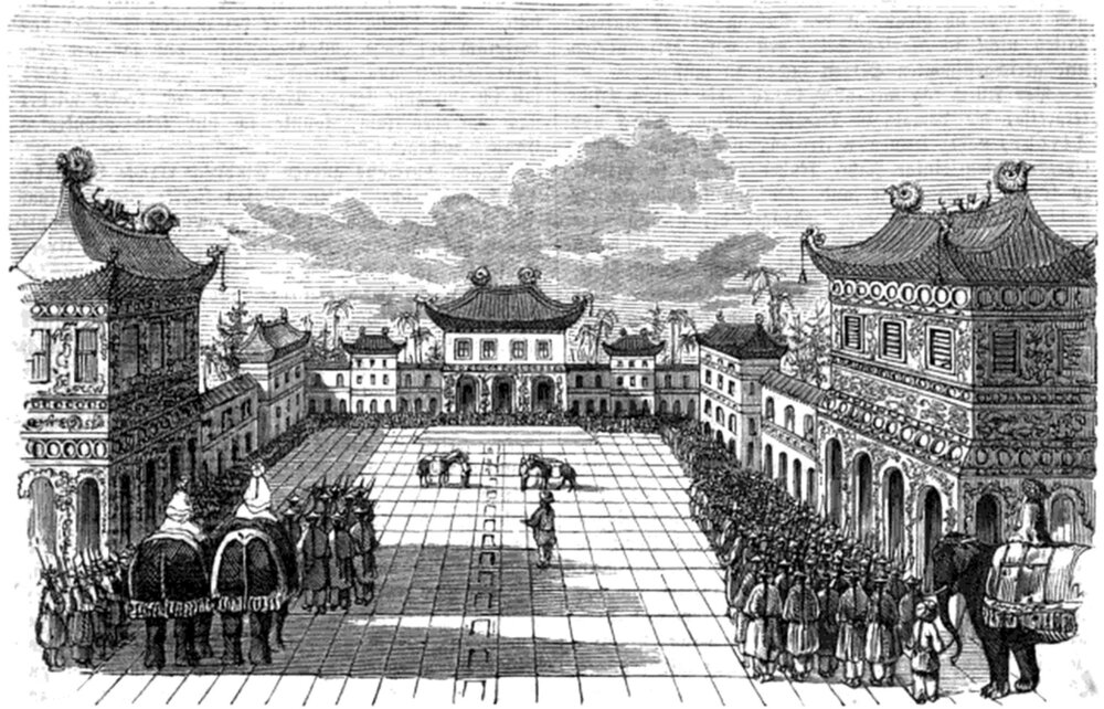 German illustration. Part of the Forbidden City, seat of imperial Chinese families and officials from 1420 to 1912. European travelers were astonished to discover the sophistication of China’s civilization.