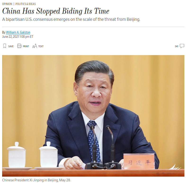 WSJ: China Has Stopped Biding Its Time